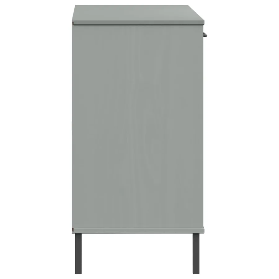 Buffet avec pieds en métal Gris 113x40x77 cm Bois massif OSLO - 6