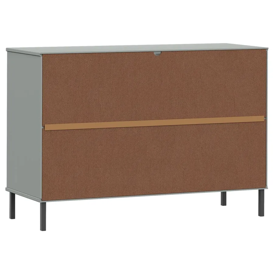 Buffet avec pieds en métal Gris 113x40x77 cm Bois massif OSLO - 7