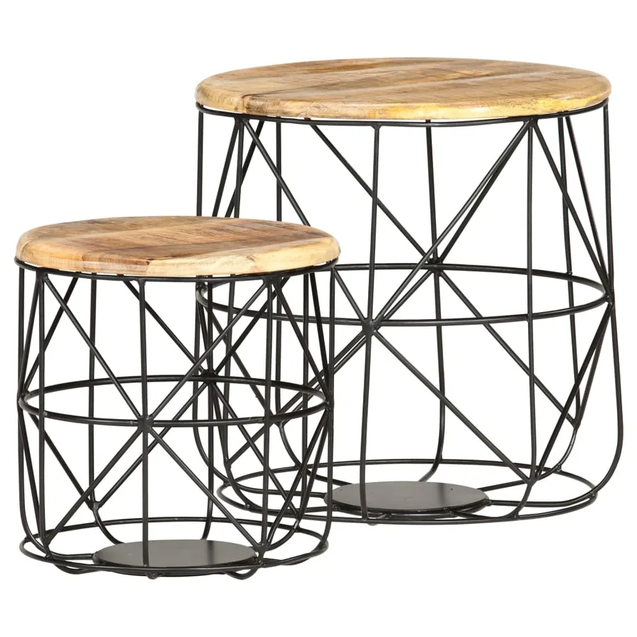 Tables basses 2 pcs Bois solide de manguier - 10