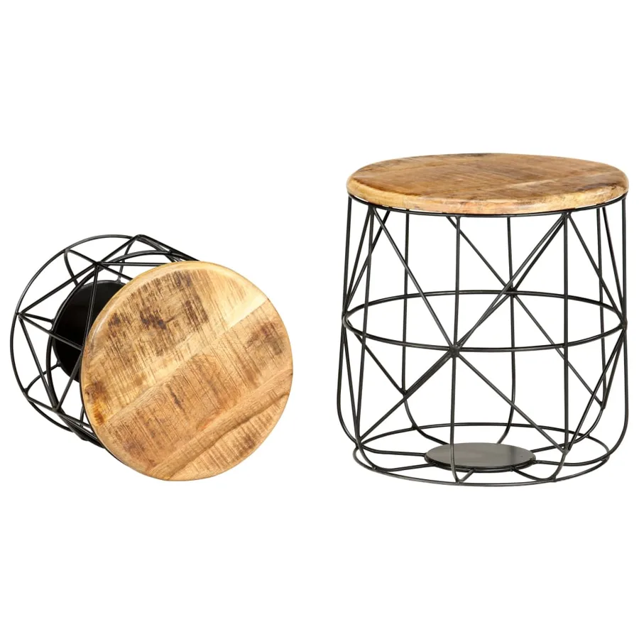 Tables basses 2 pcs Bois solide de manguier - 2