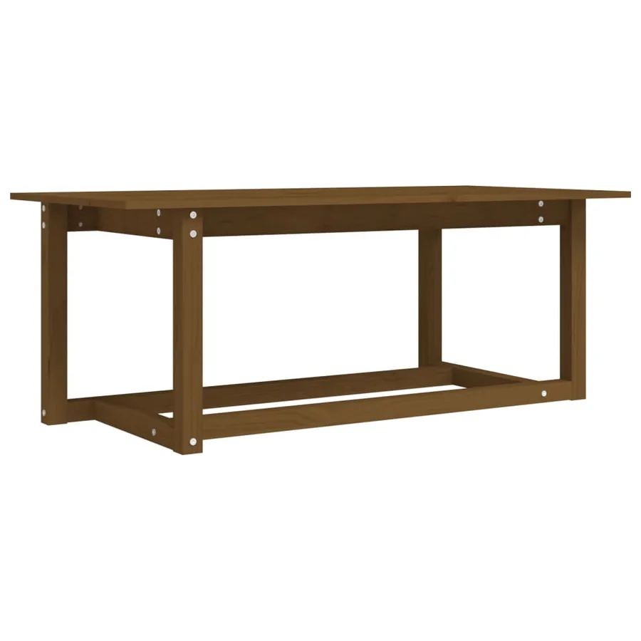 Table basse Marron miel 110x55x45 cm Bois massif de pin - 2