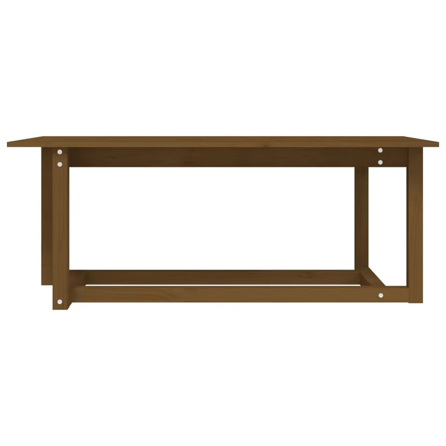 Table basse Marron miel 110x55x45 cm Bois massif de pin - 3