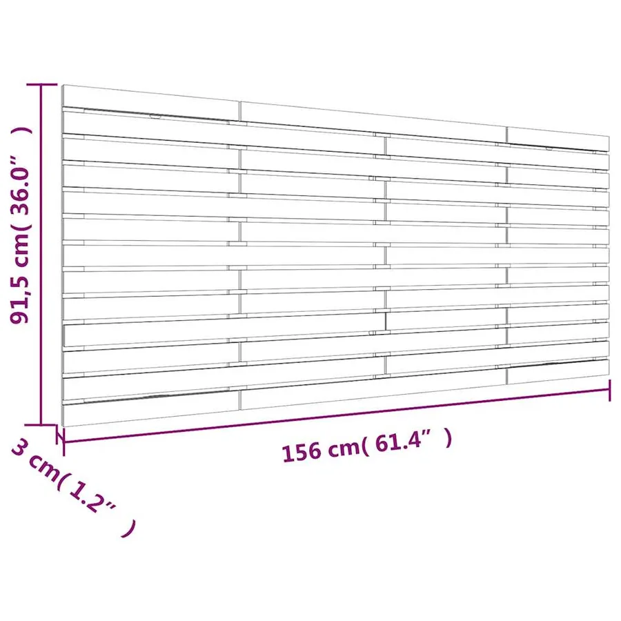 Tête de lit murale 156x3x91,5 cm Bois massif de pin - 8