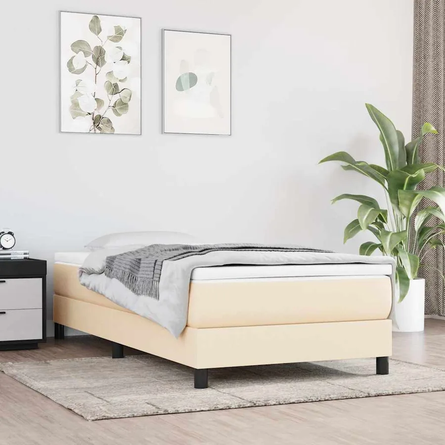 Matelas de lit à ressorts ensachés fermeté moyenne Crème 80x200x20 cm Tissu