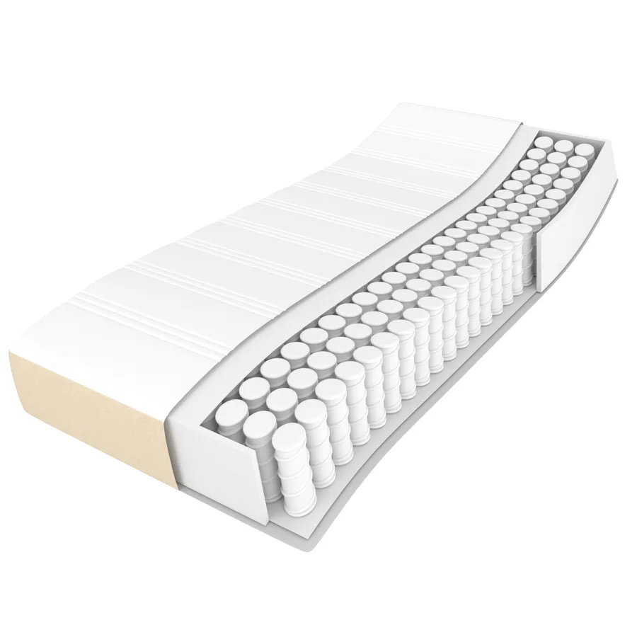 Matelas de lit à ressorts ensachés fermeté moyenne Crème 80x200x20 cm Tissu - 8
