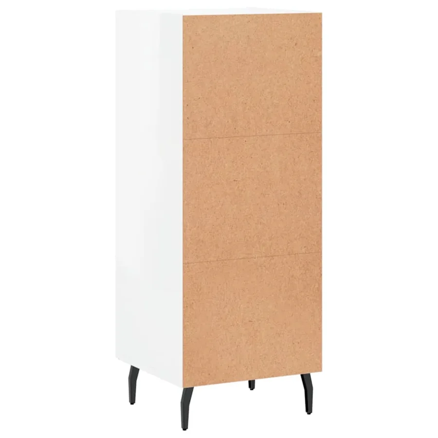 Buffet Blanc brillant 34,5x34x90 cm Bois d'ingénierie - 8