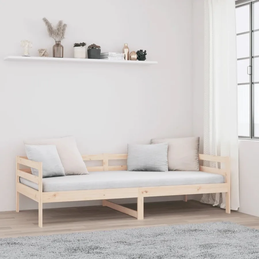 Lit de jour sans matelas 80x200 cm bois de pin massif - 4