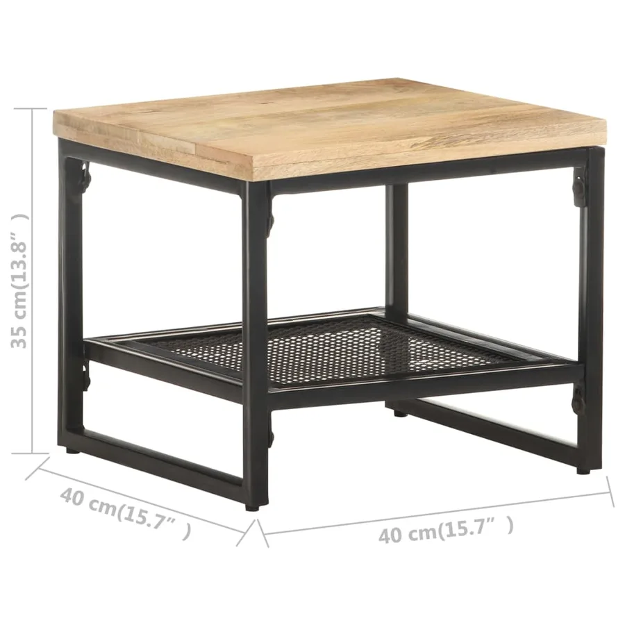 Table d'appoint 40x40x35 cm Bois de manguier massif - 6