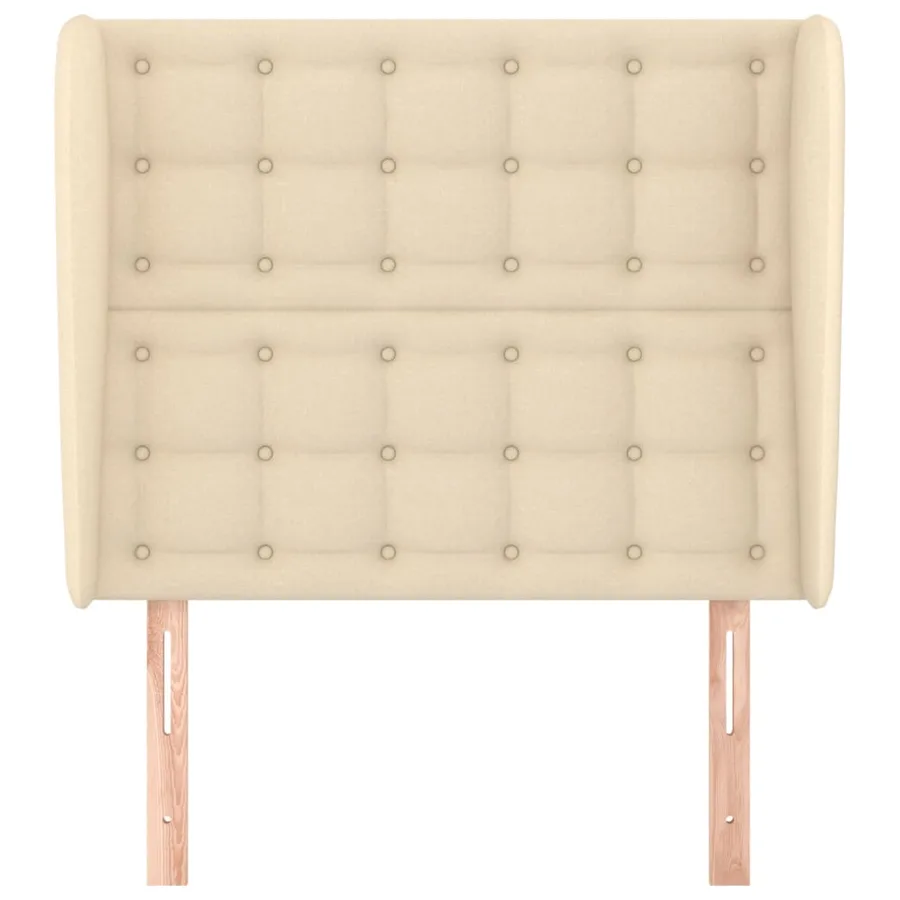 Tête de lit avec oreilles Crème 103x23x118/128 cm Tissu - 3