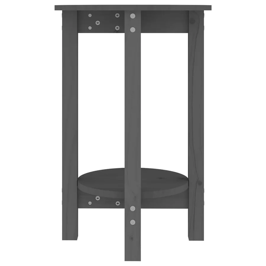 Table basse Gris Ø 40x60 cm Bois massif de pin - 5