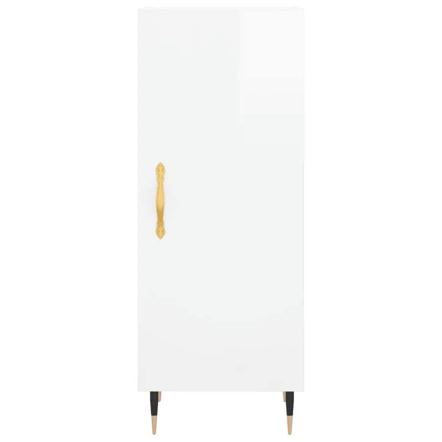 Buffet Blanc brillant 34,5x34x90 cm Bois d'ingénierie - 6