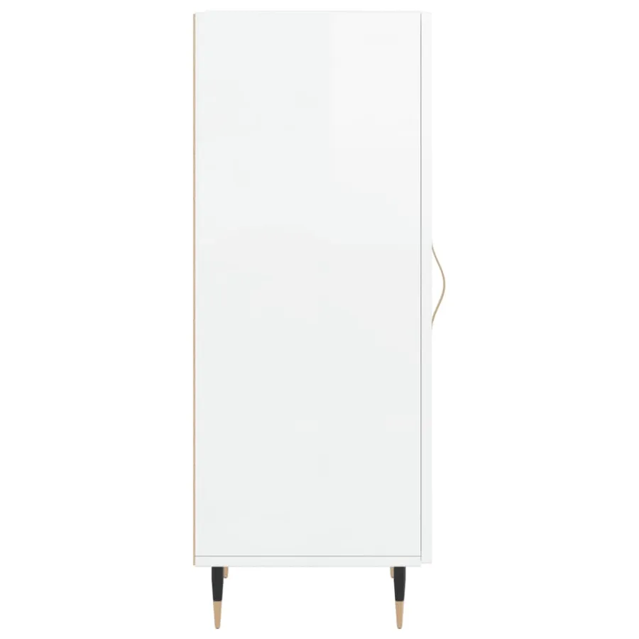 Buffet Blanc brillant 34,5x34x90 cm Bois d'ingénierie - 7