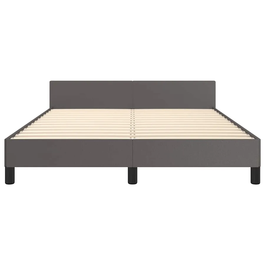 Cadre de lit avec tête de lit sans matelas gris 140x190 cm - 5