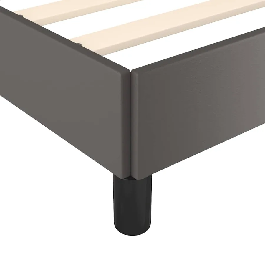 Cadre de lit avec tête de lit sans matelas gris 140x190 cm - 7