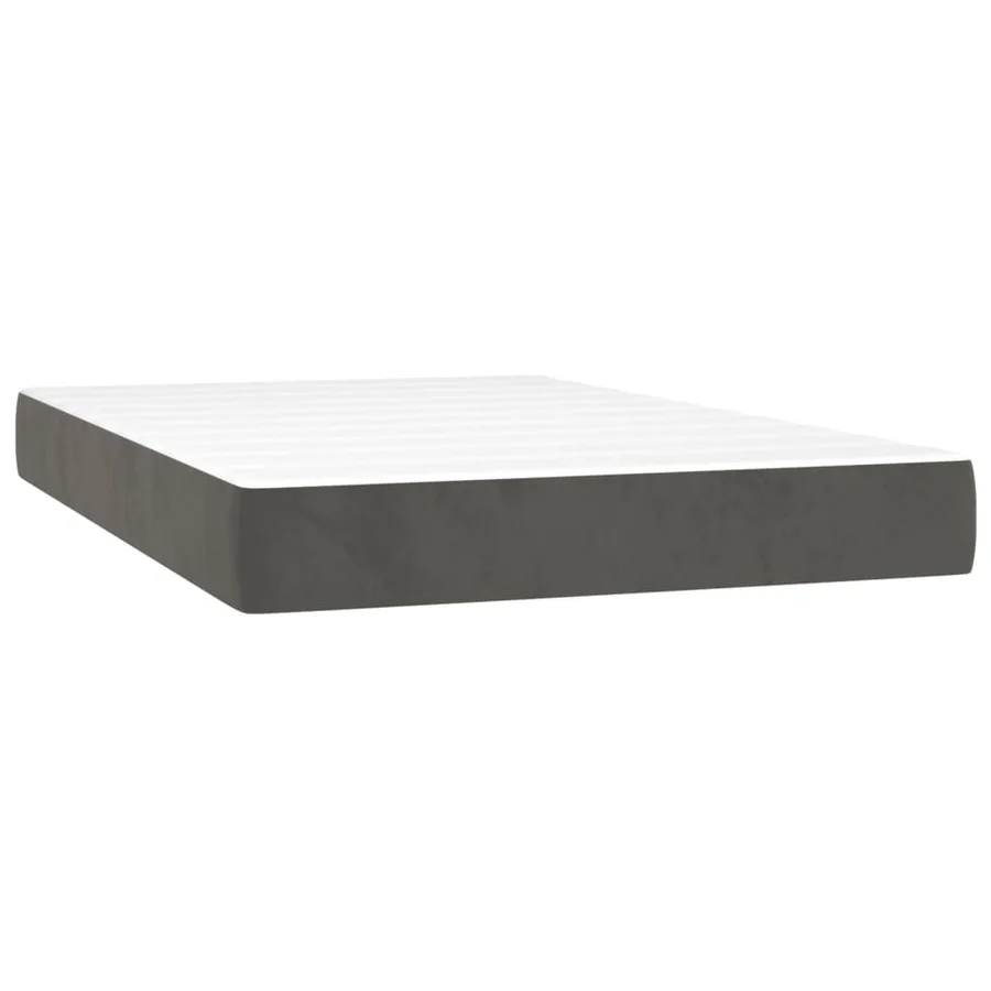 Sommier à lattes de lit et matelas Gris foncé 120x200cm Velours - 5