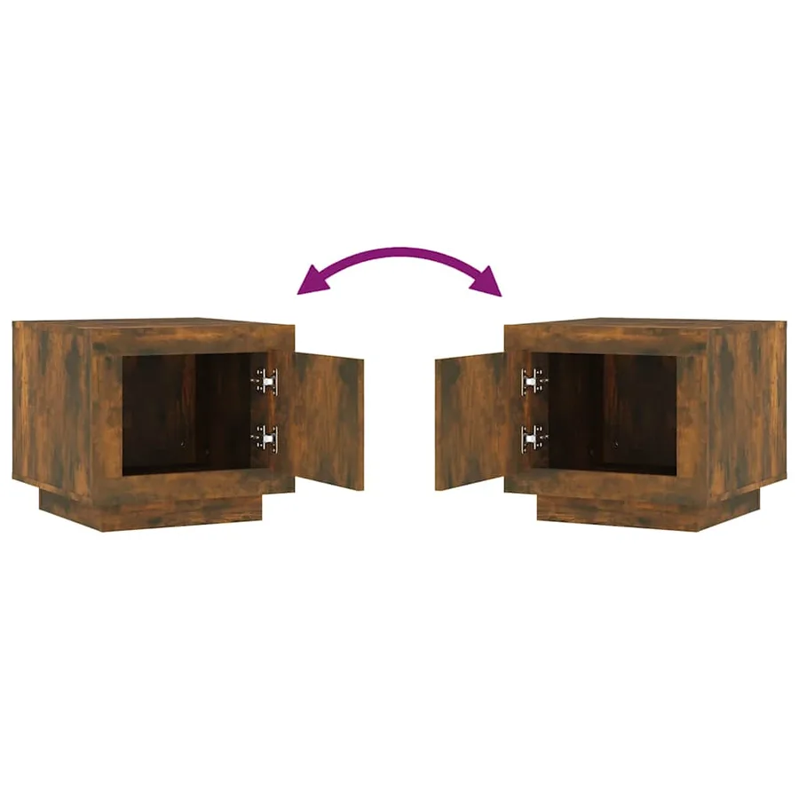 Table basse chêne fumé 51x50x45 cm bois d'ingénierie - 8
