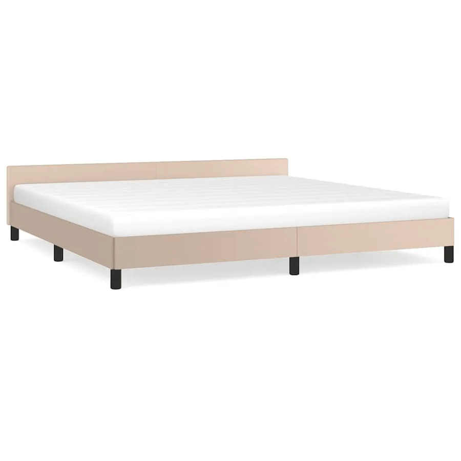 Cadre de lit avec tête de lit sans matelas cappuccino 200x200cm - 2