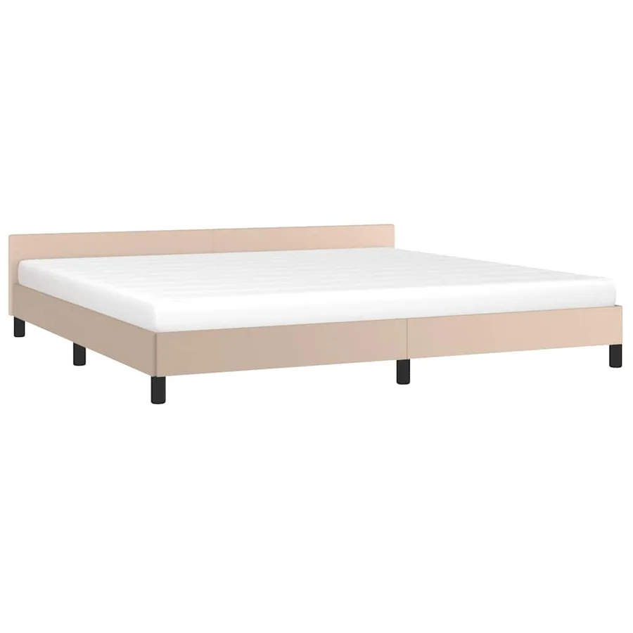 Cadre de lit avec tête de lit sans matelas cappuccino 200x200cm - 3
