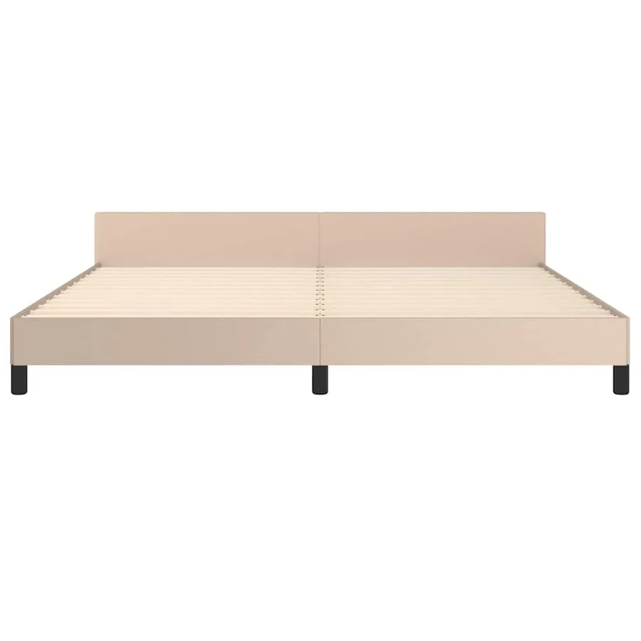 Cadre de lit avec tête de lit sans matelas cappuccino 200x200cm - 5