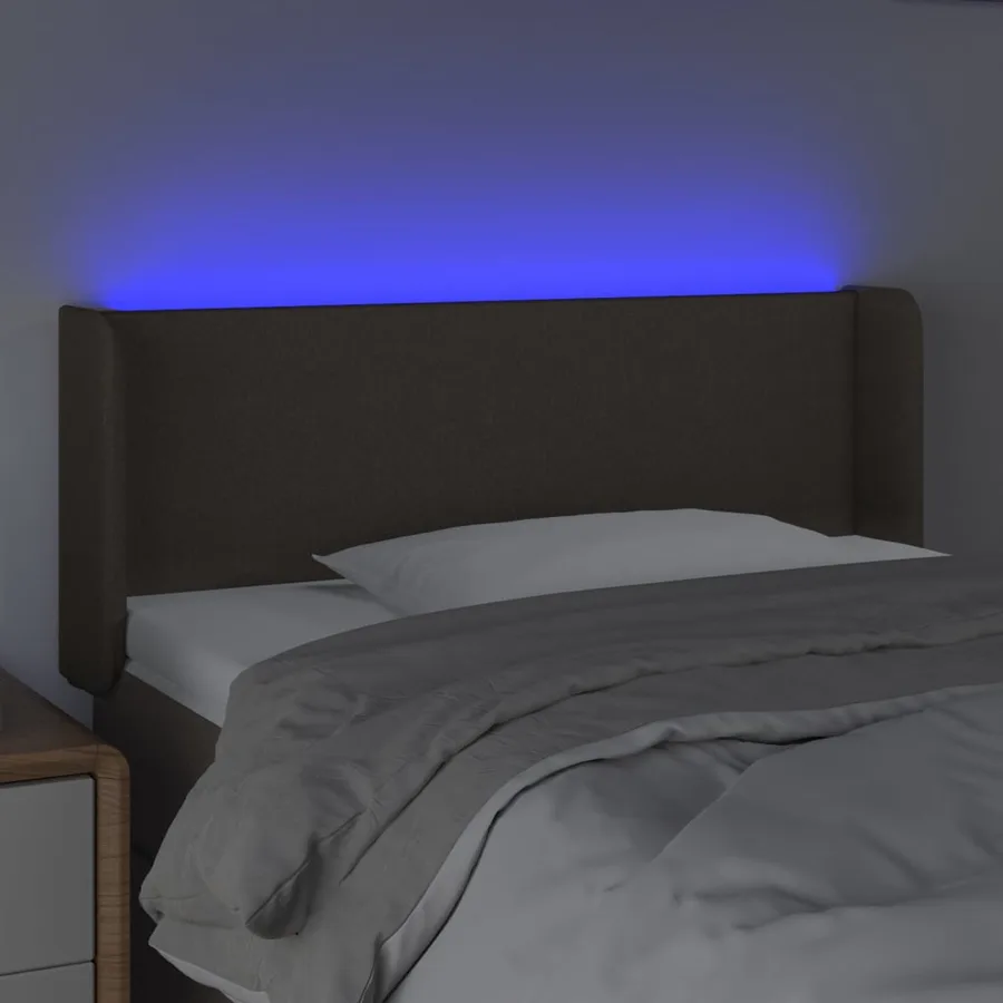 Tête de lit à LED Taupe 103x16x78/88 cm Tissu - 4