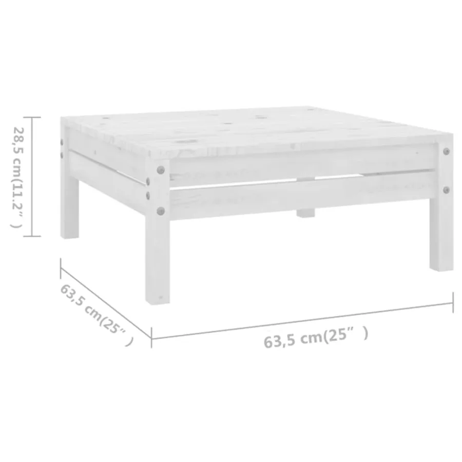 Salon de jardin 8 pcs Bois de pin massif Blanc - 8