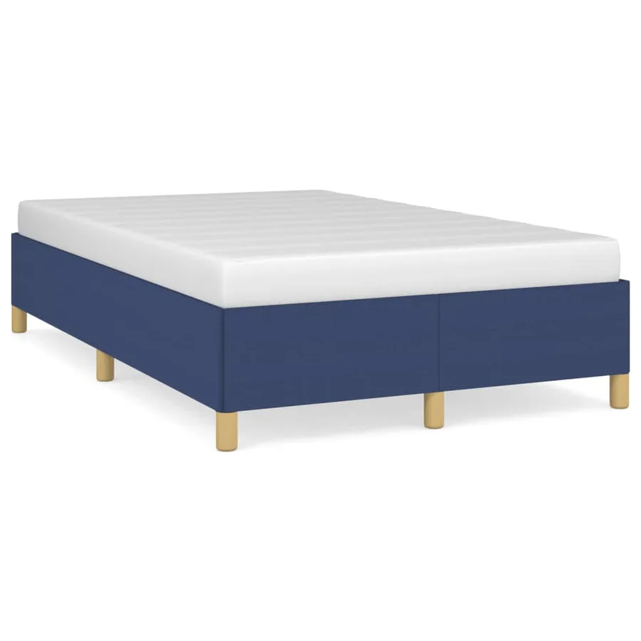 Cadre de lit sans matelas bleu 120x200 cm tissu - 2