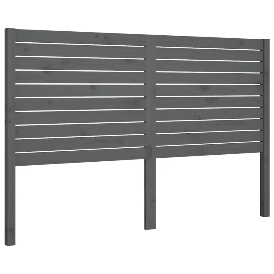 Tête de lit Gris 126x4x100 cm Bois massif de pin - 2