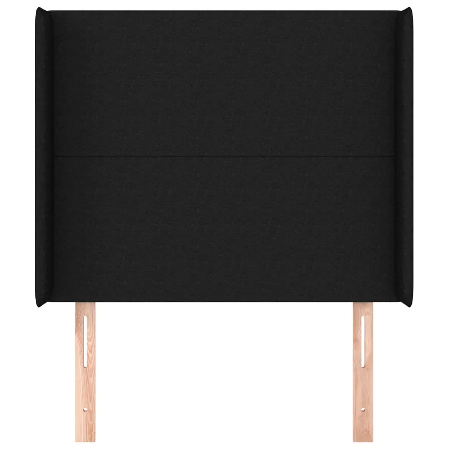 Tête de lit avec oreilles Noir 103x16x118/128 cm Tissu - 3