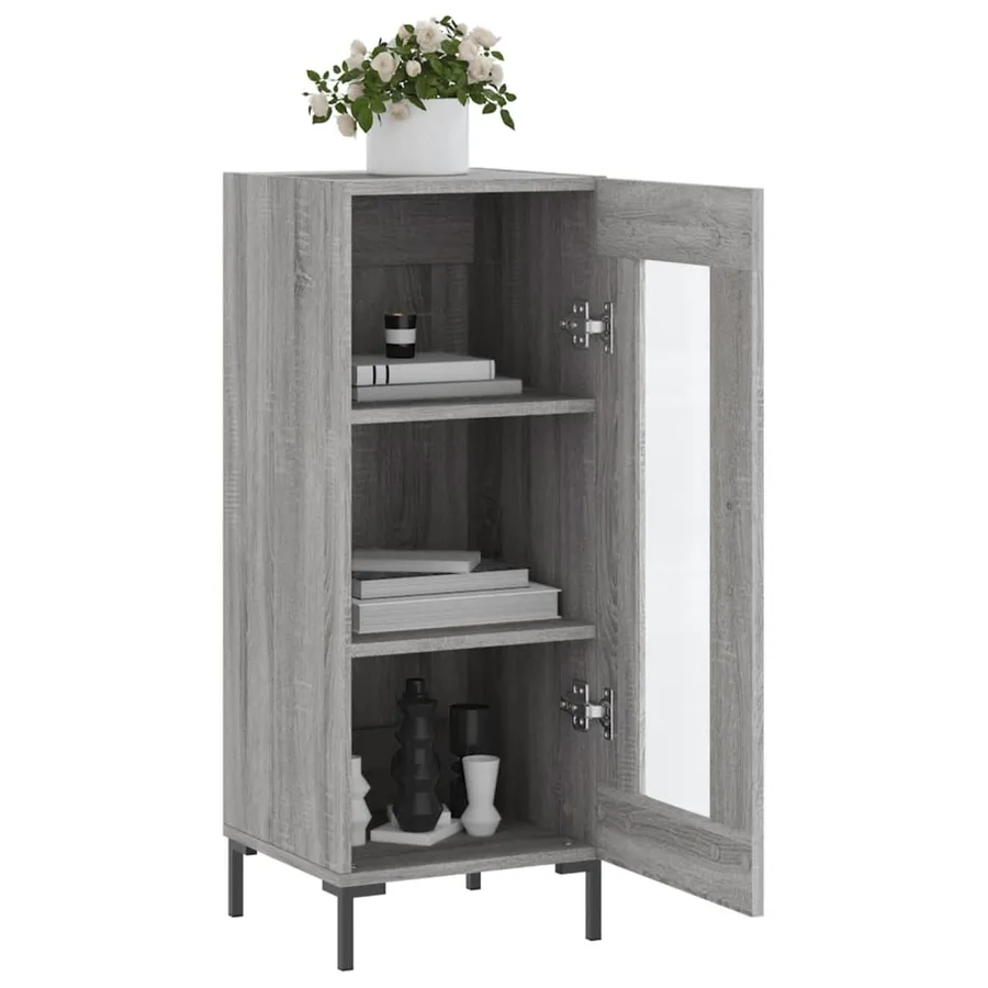Buffet Sonoma gris 34,5x34x90 cm Bois d'ingénierie - 4
