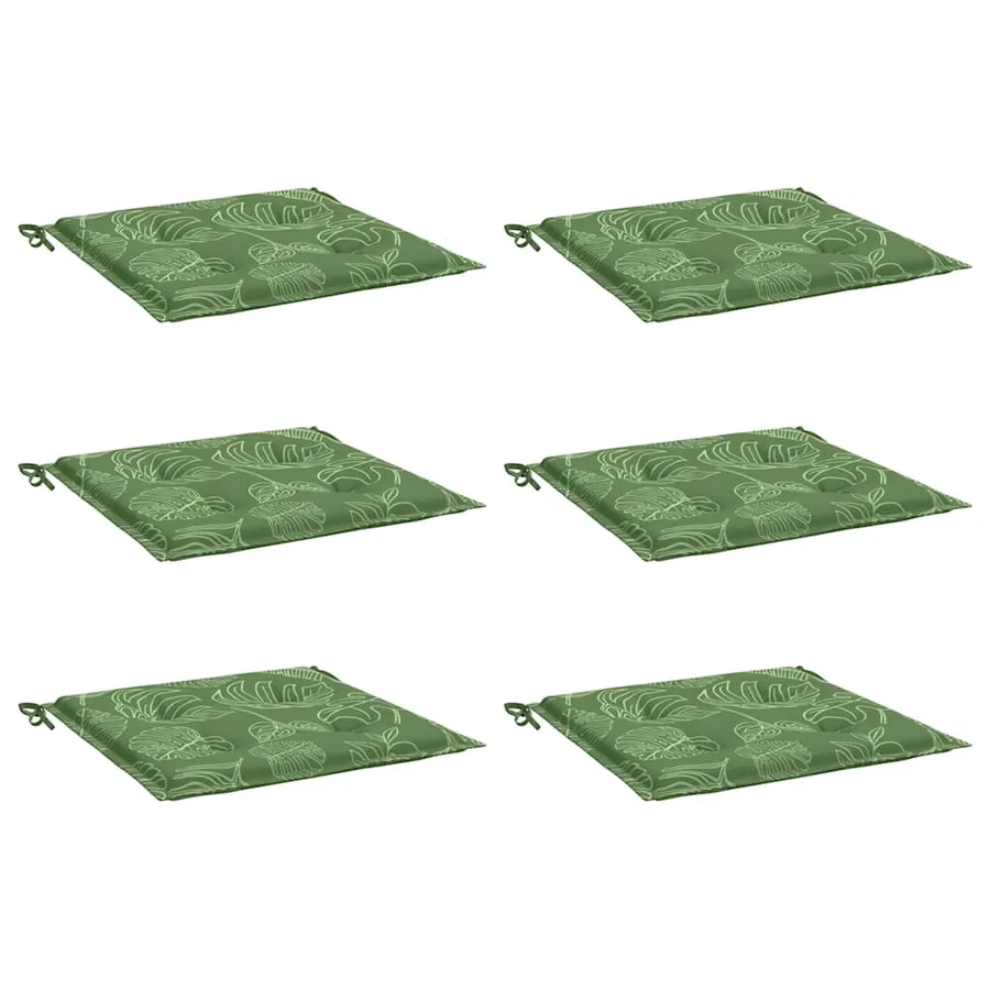 Coussins de chaise lot de 6 motif de feuilles 40x40x4 cm tissu - 3