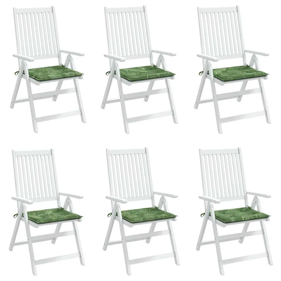 Coussins de chaise lot de 6 motif de feuilles 40x40x4 cm tissu - 4