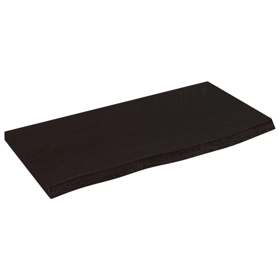 Étagère murale marron foncé 60x30x2 cm bois chêne massif traité - 2
