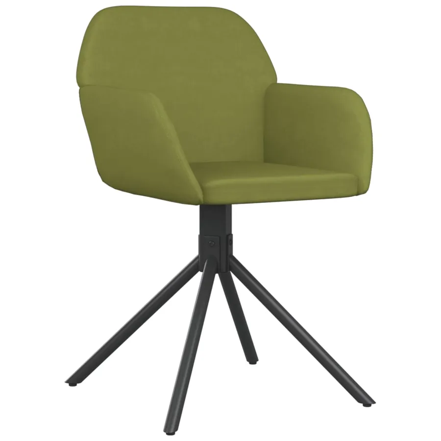 Chaises pivotantes à manger lot de 2 Vert clair Velours - 3