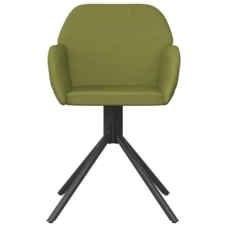 Chaises pivotantes à manger lot de 2 Vert clair Velours - 4
