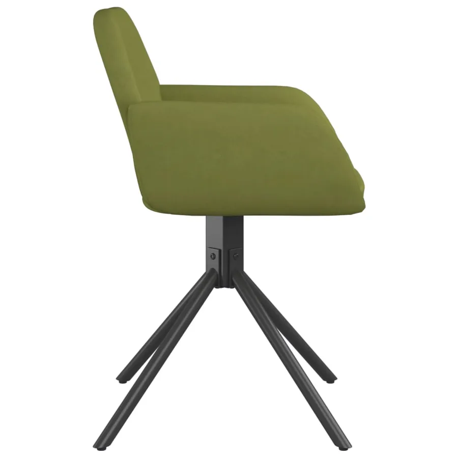Chaises pivotantes à manger lot de 2 Vert clair Velours - 5