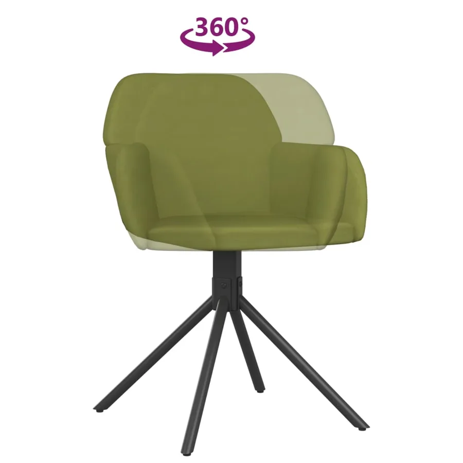 Chaises pivotantes à manger lot de 2 Vert clair Velours - 7
