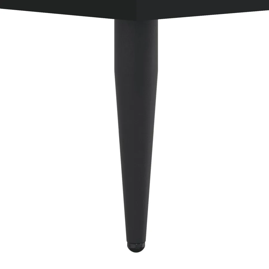 Cadre de lit sans matelas noir 100x200 cm bois d'ingénierie - 10