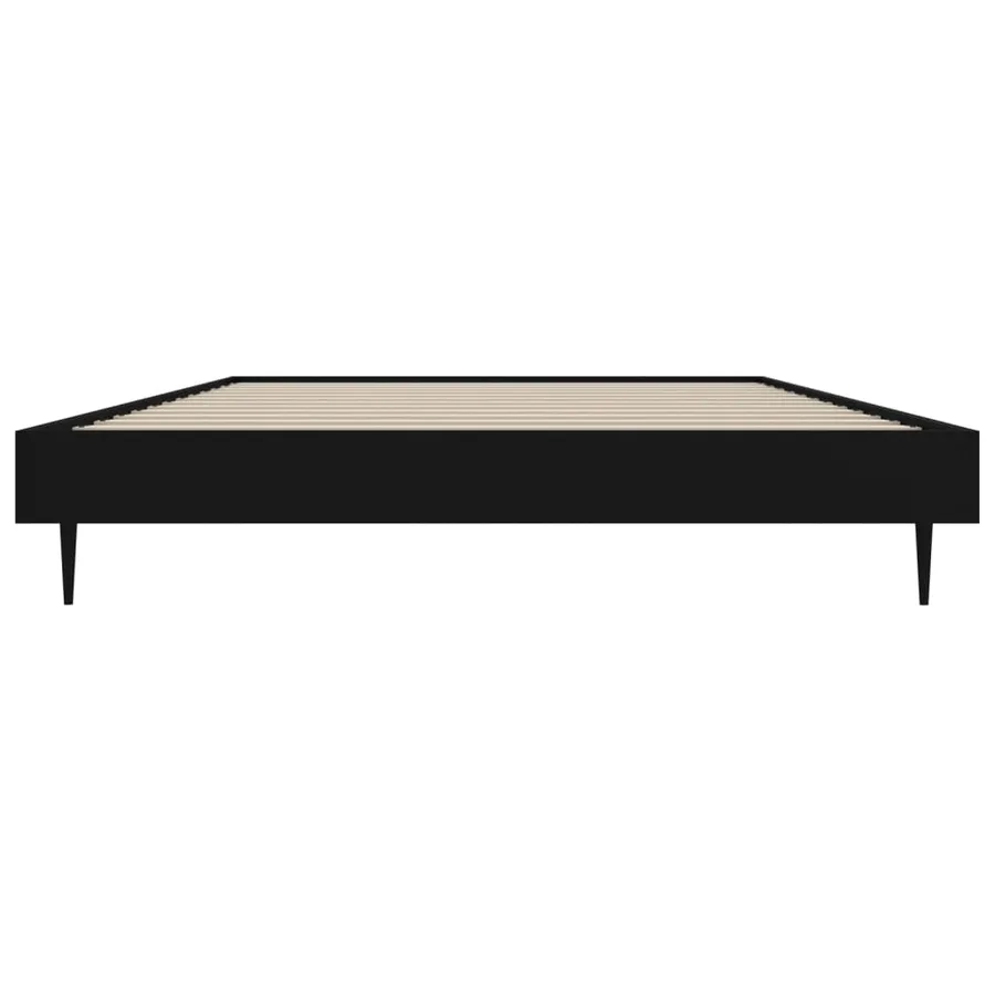 Cadre de lit sans matelas noir 100x200 cm bois d'ingénierie - 6