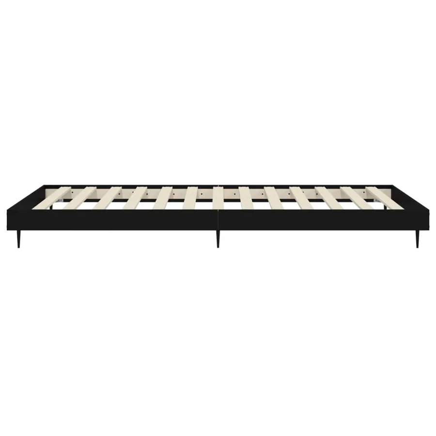 Cadre de lit sans matelas noir 100x200 cm bois d'ingénierie - 7