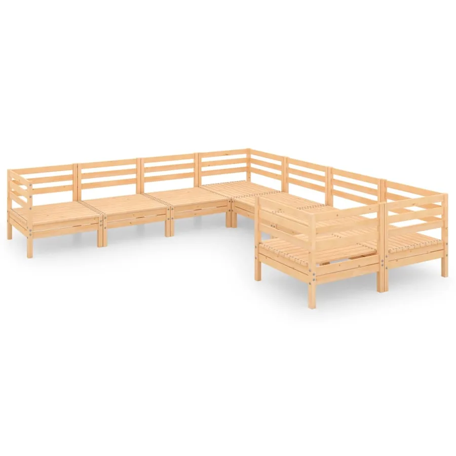 Salon de jardin 8 pcs Bois de pin massif - 2
