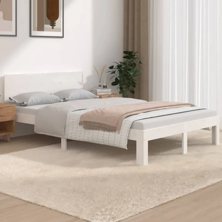 Cadre de lit sans matelas blanc 120x190 cm