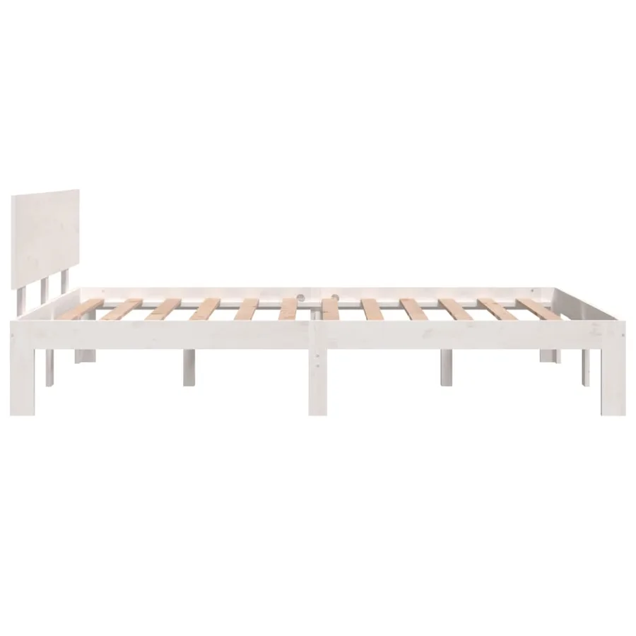 Cadre de lit sans matelas blanc 120x190 cm - 5