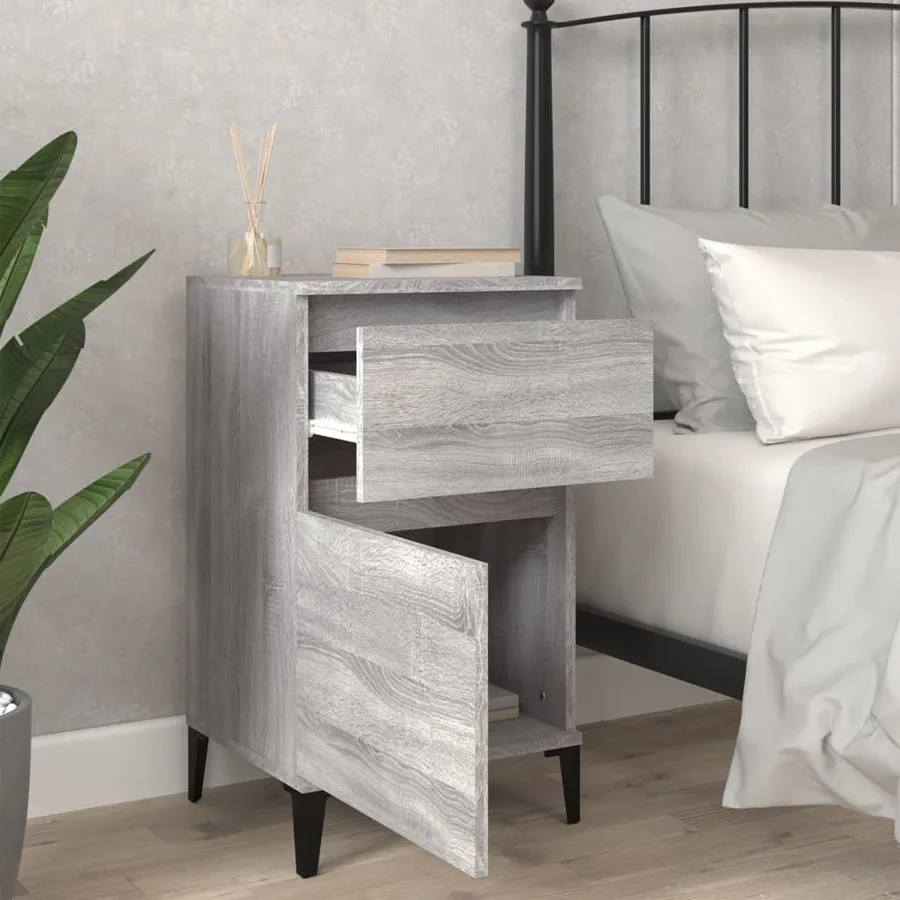 Tables de chevet 2 pcs sonoma gris 40x35x70 cm - 3