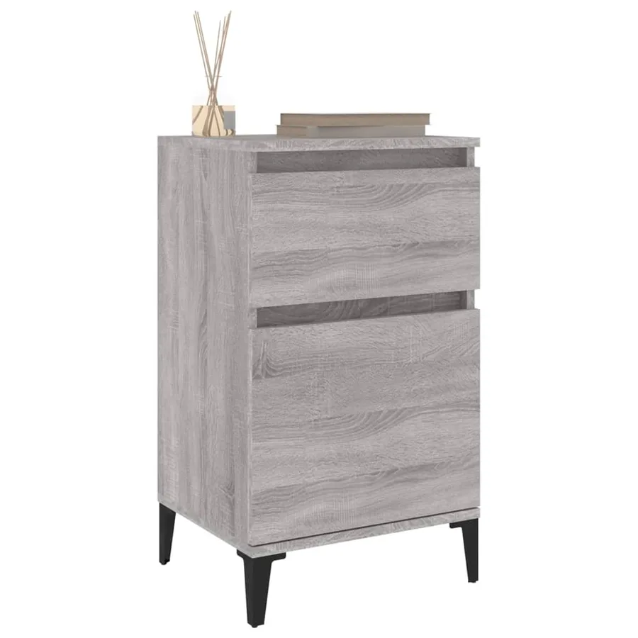 Tables de chevet 2 pcs sonoma gris 40x35x70 cm - 4