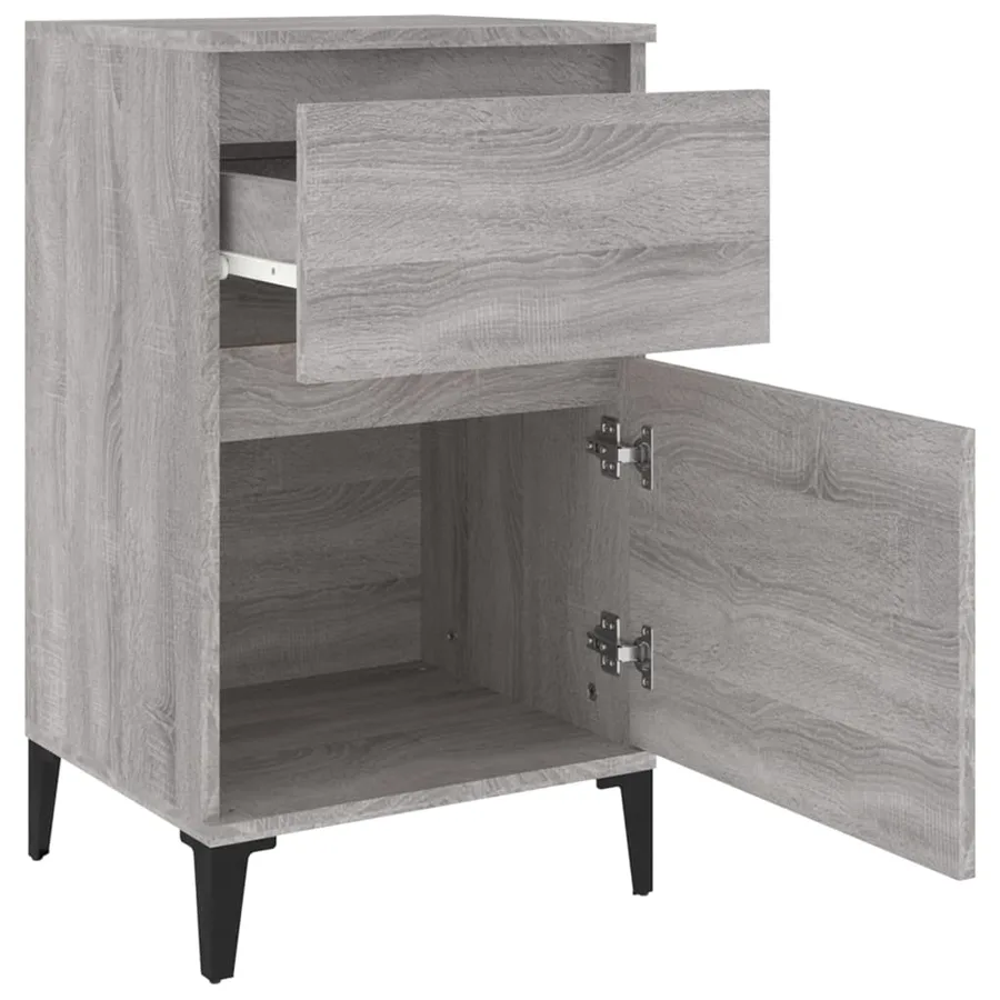 Tables de chevet 2 pcs sonoma gris 40x35x70 cm - 8