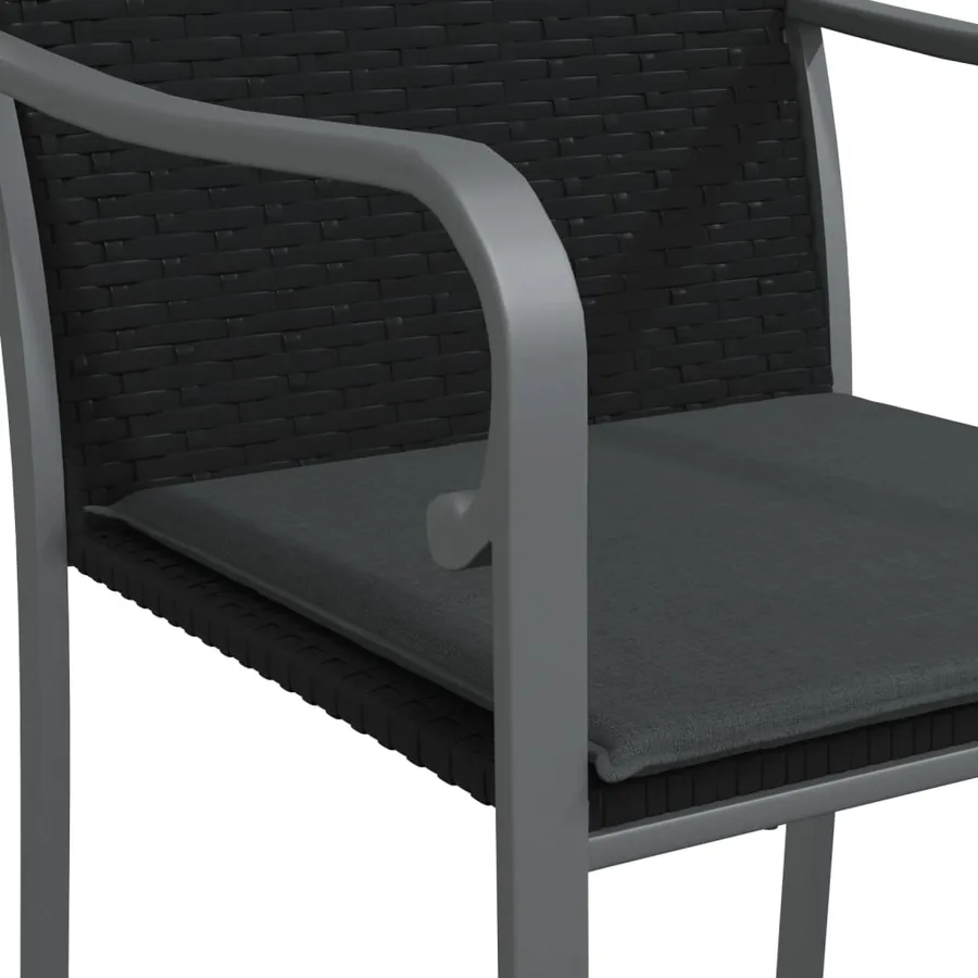 Ensemble à manger de jardin 7 pcs coussins résine tressée acier - 7