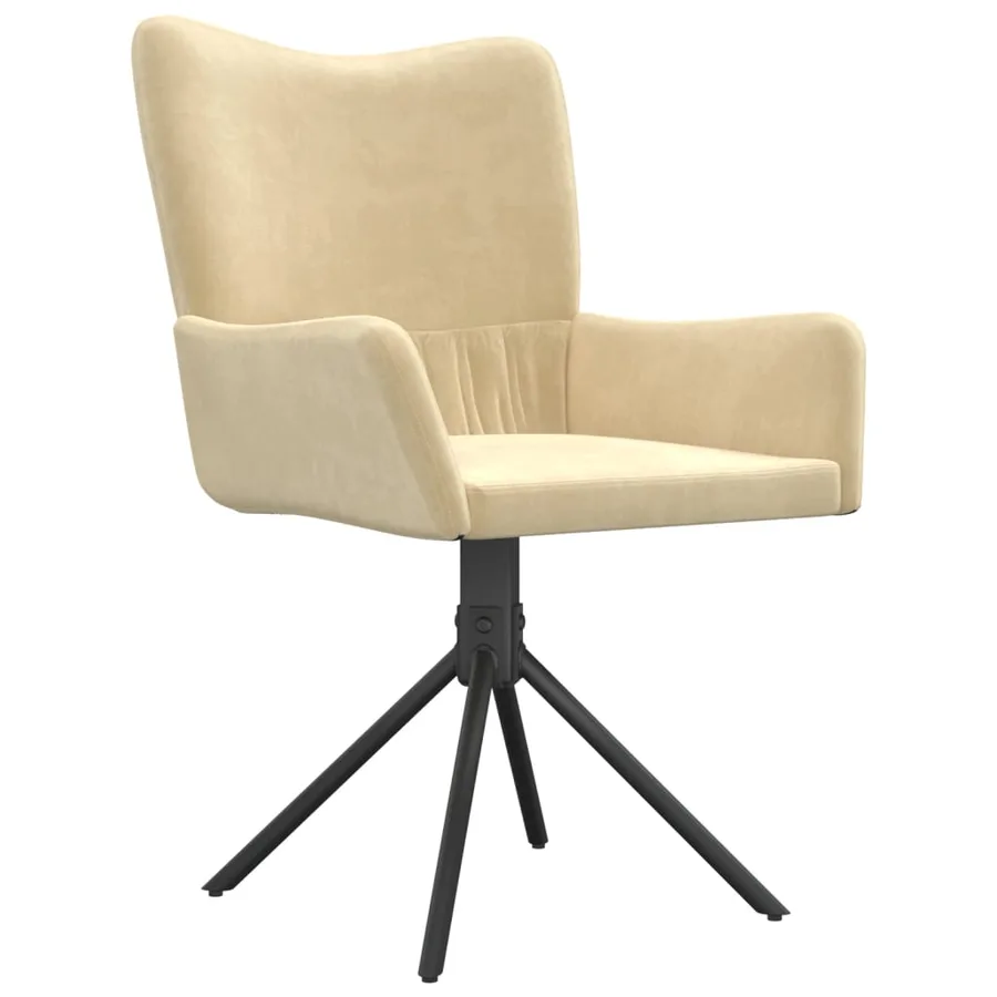 Chaises pivotantes à manger lot de 2 Crème Velours - 4