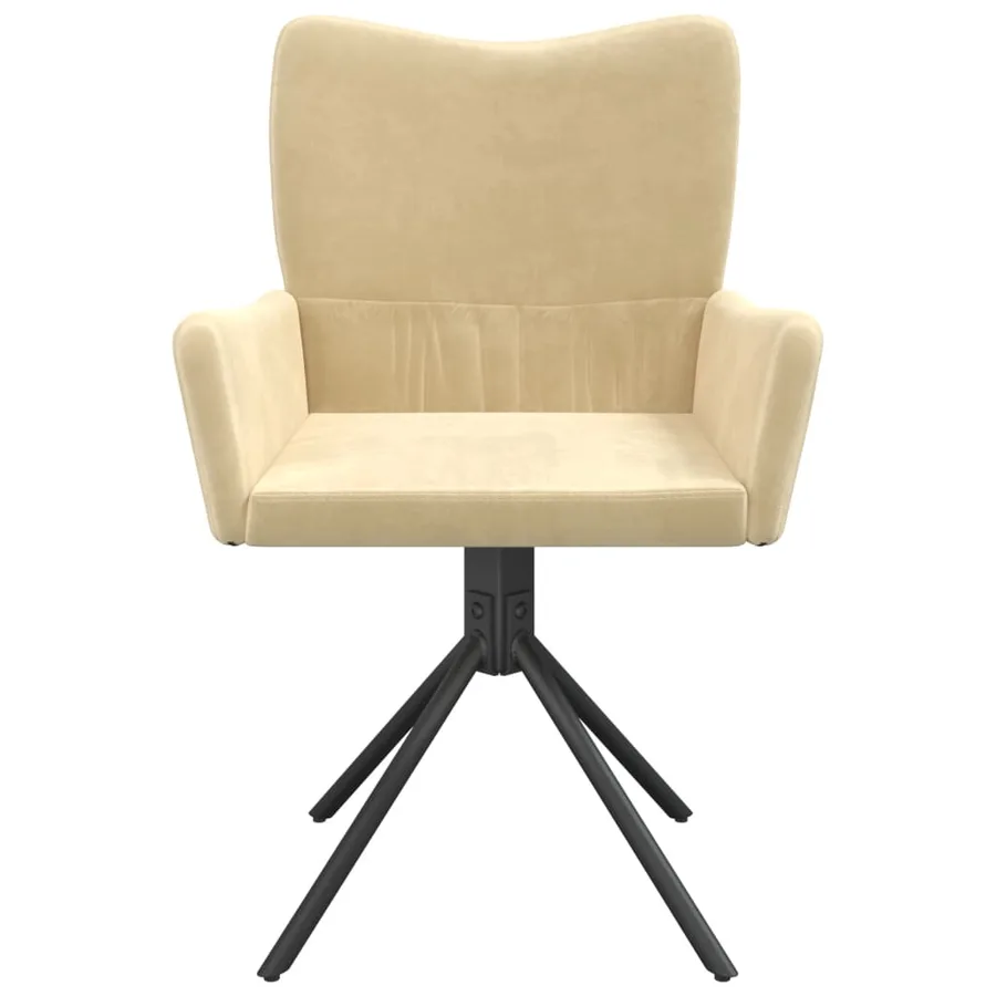 Chaises pivotantes à manger lot de 2 Crème Velours - 5