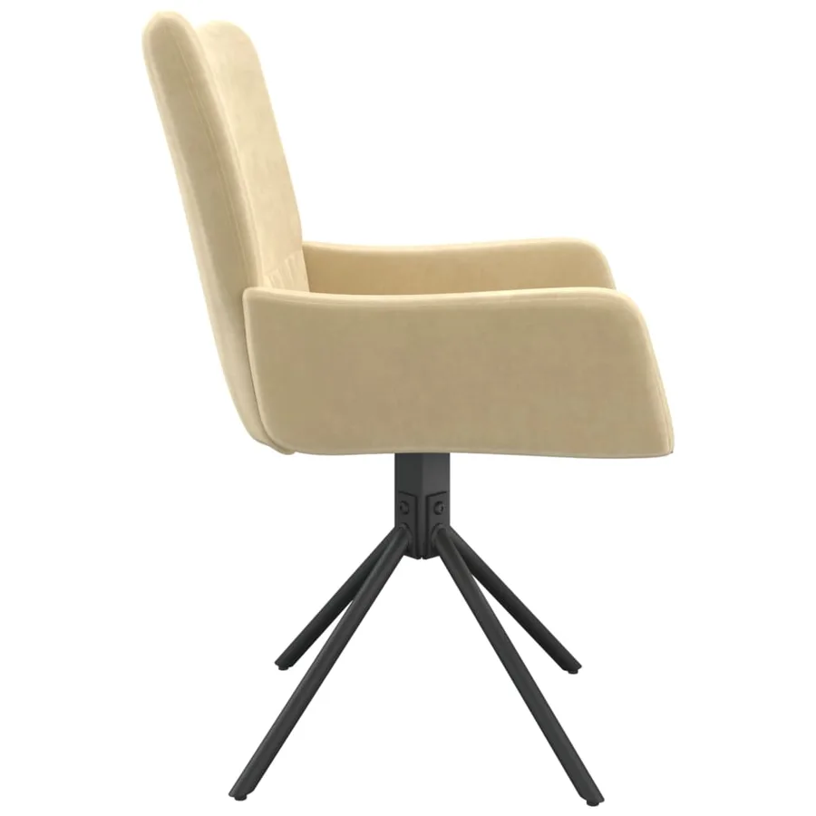 Chaises pivotantes à manger lot de 2 Crème Velours - 6