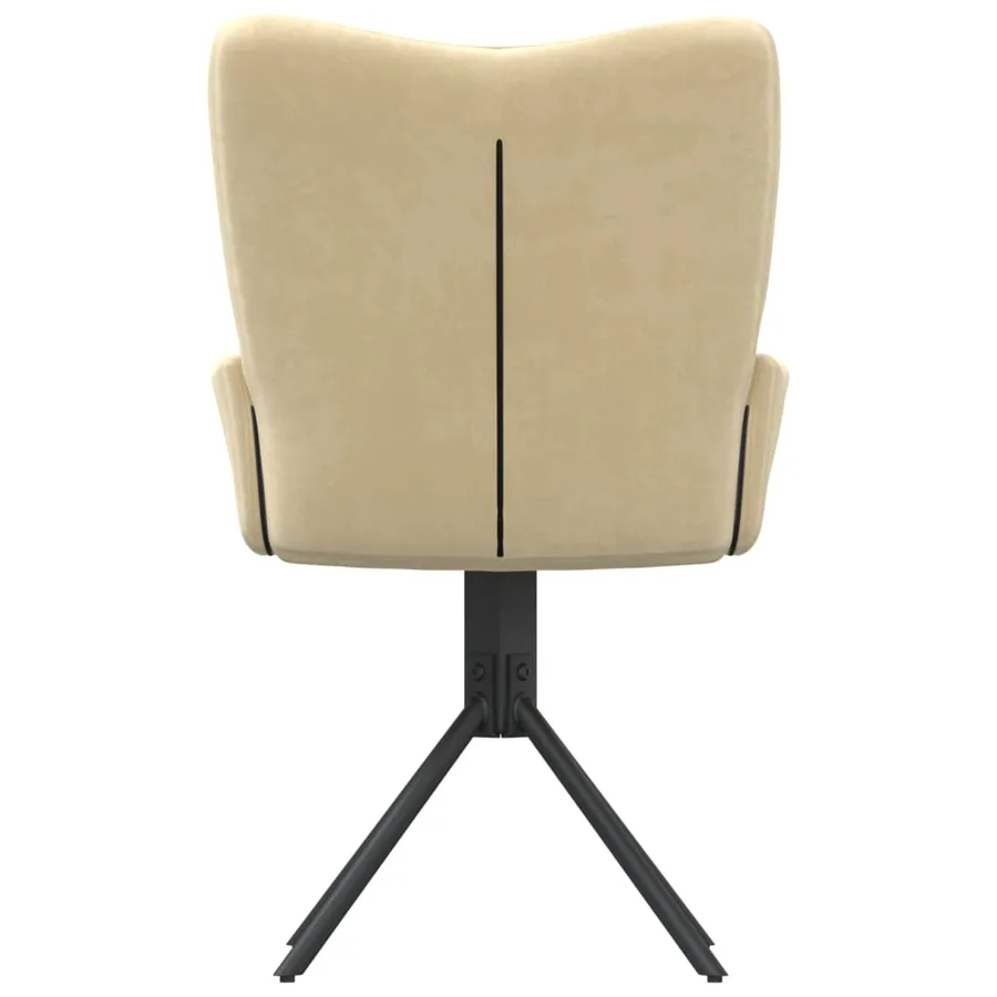 Chaises pivotantes à manger lot de 2 Crème Velours - 7